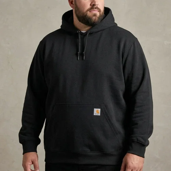 Carhartt Men's Rain Defender Hoodie Loose Fit Black Pullover Workwear Size 2XL - Picture 1 of 8